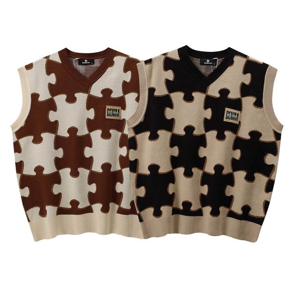 china-chic design sleeveless sweater vest men's and women's autumn fashion minority jacquard patch knits, Black;white
china-chic design sleeveless sweater vest men's and women's autumn fashion minority jacquard patch knits, Black;white