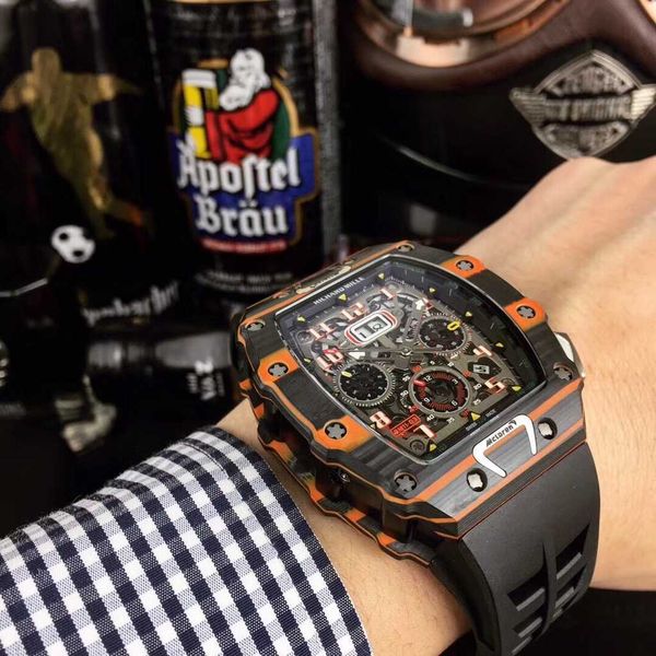 luxury mechanical watch richar mills rm11-03 swiss automatic movement sapphire mirror imported rubber watchband cqfh wqs6, Slivery;brown
luxury mechanical watch richar mills rm11-03 swiss automatic movement sapphire mirror imported rubber watchband cqfh wqs6, Slivery;brown