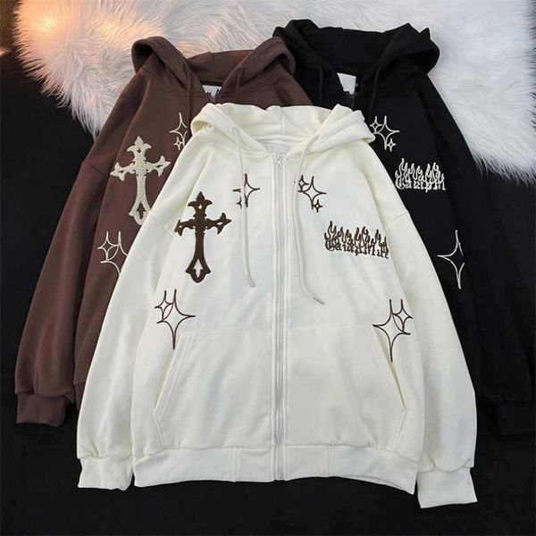men s hoodies sweatshirts gothic embroidery women retro harajuku hip hop jacket high street zip up hoodie casual loose sweatshirt clothes y2, Black
men s hoodies sweatshirts gothic embroidery women retro harajuku hip hop jacket high street zip up hoodie casual loose sweatshirt clothes y2, Black