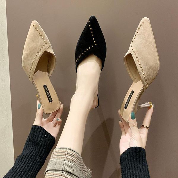 slippers fashion summer women pointed toe high-heeled mature elegant simple dating small fragrance style shoes, Black
slippers fashion summer women pointed toe high-heeled mature elegant simple dating small fragrance style shoes, Black