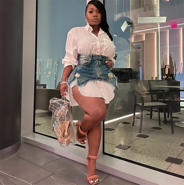 two piece dress spring jeans skirt shirt dress 2 piece matching sets women turn down collar full sleeve long shirts tassel denim skirt suit, White
two piece dress spring jeans skirt shirt dress 2 piece matching sets women turn down collar full sleeve long shirts tassel denim skirt suit, White