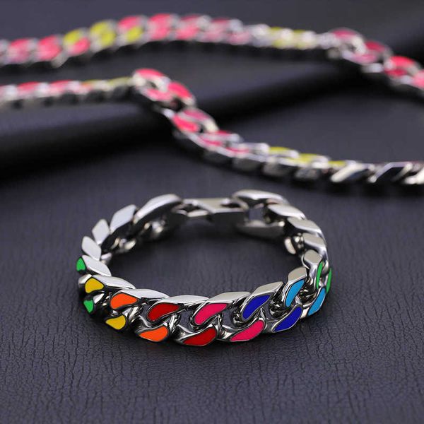 designer bracelet fashion chain jewelry new element 12mm sided titanium steel cuban men's rainbow hip hop necklace accessories, Black
designer bracelet fashion chain jewelry new element 12mm sided titanium steel cuban men's rainbow hip hop necklace accessories, Black