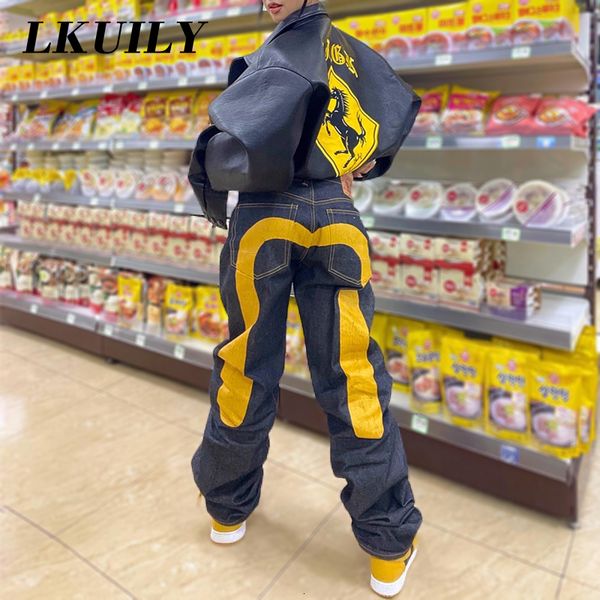 women's jeans printed aesthetics high waist baggy jean straight wide leg trousers hip lift wash denim casual fashion streetwear 230331, Blue
women's jeans printed aesthetics high waist baggy jean straight wide leg trousers hip lift wash denim casual fashion streetwear 230331, Blue