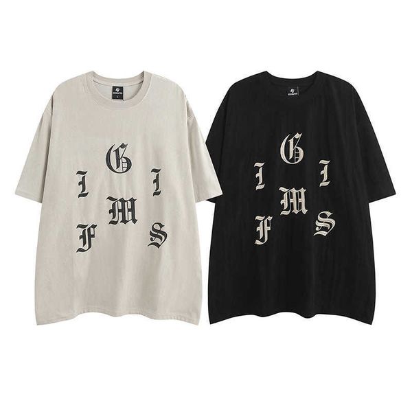 american high street oversize suede short sleeve t-shirt men's ins fashion brand design sense small half sleeve, Black;white
american high street oversize suede short sleeve t-shirt men's ins fashion brand design sense small half sleeve, Black;white