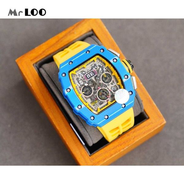 luxury mechanical watch richar mills rm11-03 fully automatic mechanical movement sapphire mirror rubber watchband 7ti3, Slivery;brown
luxury mechanical watch richar mills rm11-03 fully automatic mechanical movement sapphire mirror rubber watchband 7ti3, Slivery;brown