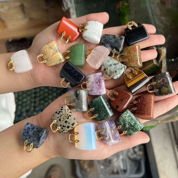 bulk wholesale crystals - mini crystal handbag carved pendant,healing crystal bag jewelry making charm mixed gem stones, Silver
bulk wholesale crystals - mini crystal handbag carved pendant,healing crystal bag jewelry making charm mixed gem stones, Silver