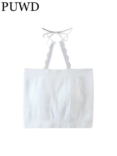 women's tanks camis puwd casual women white soft cotton tank summer fashion ladies slim lace lacing halter solid short female chic 230
women's tanks camis puwd casual women white soft cotton tank summer fashion ladies slim lace lacing halter solid short female chic 230