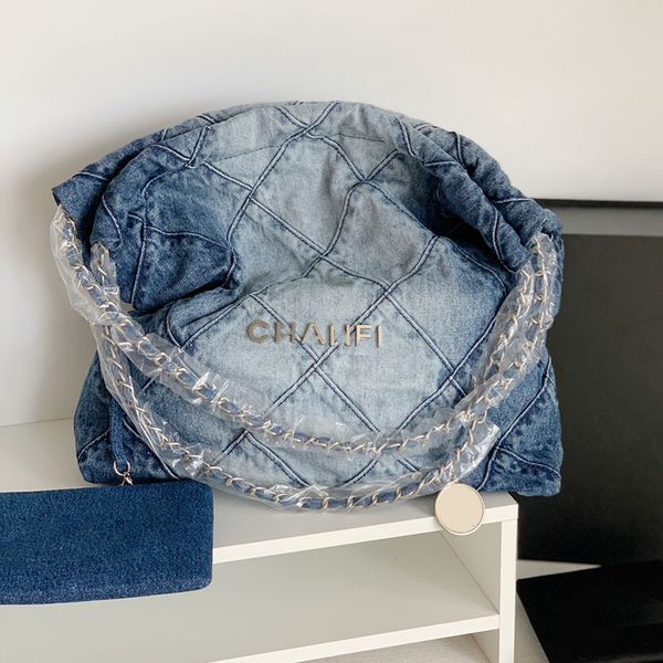 womens designer classic quilted 22 denim shopping bag coin charm aged silver metal hardware matelasse chain shoulder handbags large capacity
womens designer classic quilted 22 denim shopping bag coin charm aged silver metal hardware matelasse chain shoulder handbags large capacity