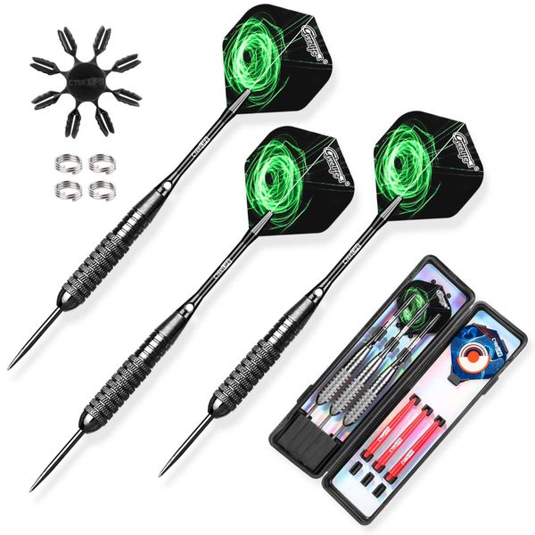 Darts CyeeLife 22/28g Steel Tip darts set Professional with Cace Aluminium PVC Shafts and Extra Flights Plastic Protectors
Darts CyeeLife 22/28g Steel Tip darts set Professional with Cace Aluminium PVC Shafts and Extra Flights Plastic Protectors