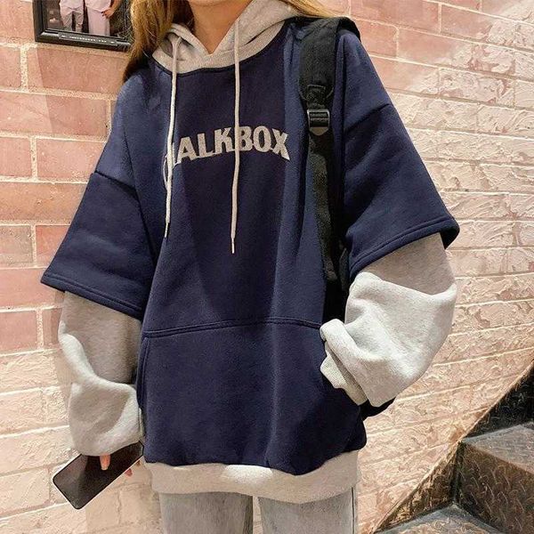 deeptown vintage oversized women hoodies korean fashion harajuku female pullovers streetwear casual fake two pieces sweatshirts p230331, Black
deeptown vintage oversized women hoodies korean fashion harajuku female pullovers streetwear casual fake two pieces sweatshirts p230331, Black