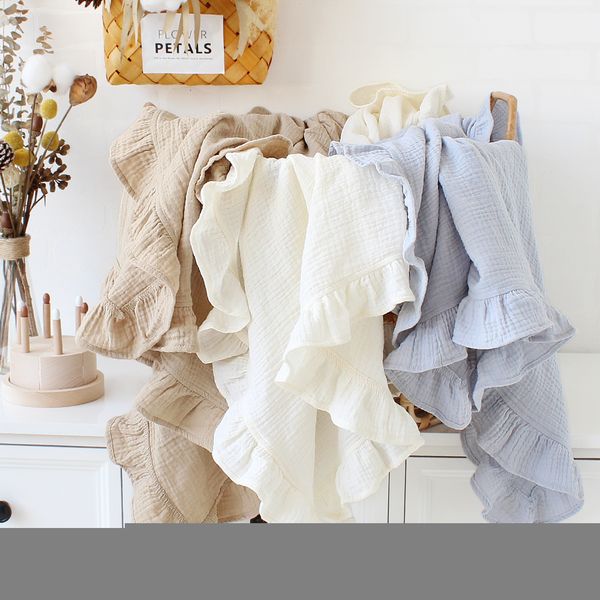 blankets swaddling muslin swaddle crinkle cotton gauze ruffle baby burp cloths throw diapers babi bath towel 230331
blankets swaddling muslin swaddle crinkle cotton gauze ruffle baby burp cloths throw diapers babi bath towel 230331