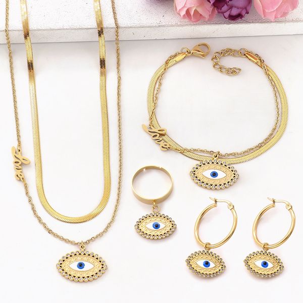 fashion necklace designer jewelry luxury eyes pendant necklace golden chain diamond earring for women pearl bracelet 4 pcs set, Silver
fashion necklace designer jewelry luxury eyes pendant necklace golden chain diamond earring for women pearl bracelet 4 pcs set, Silver
