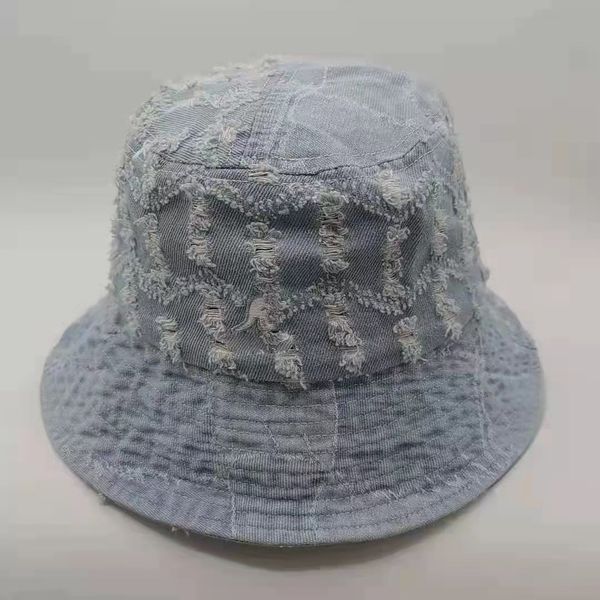 women's summer holiday designer bucket hat denim material broken chess checker letter embroidery bucket hats, Blue;gray
women's summer holiday designer bucket hat denim material broken chess checker letter embroidery bucket hats, Blue;gray