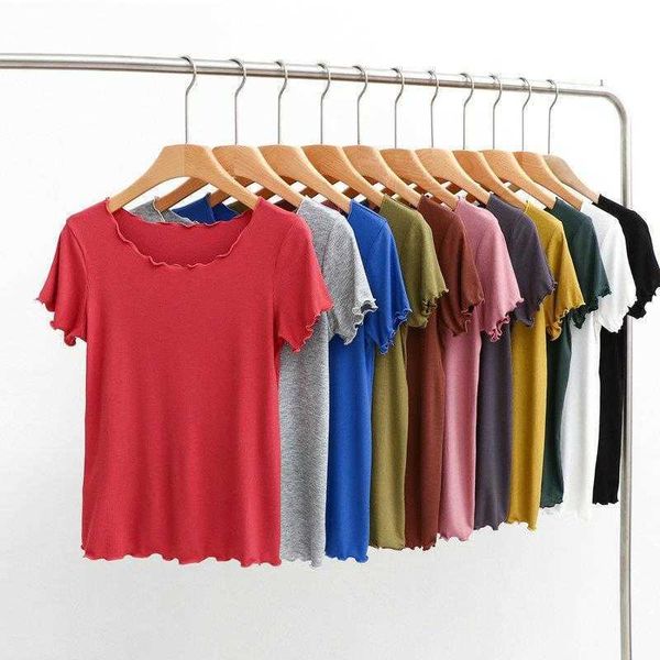 modal stringy selvedge round neck blouses short sleeved bottoming shirt flying, White
modal stringy selvedge round neck blouses short sleeved bottoming shirt flying, White
