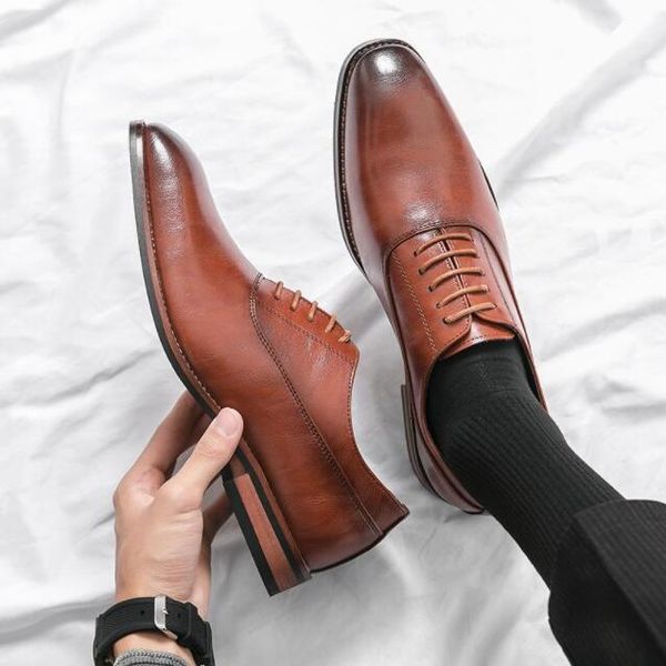 men fashion oxford shoes party lace-up wedding shoes classic business formal pointed leather shoes man boss social office shoes, Black
men fashion oxford shoes party lace-up wedding shoes classic business formal pointed leather shoes man boss social office shoes, Black