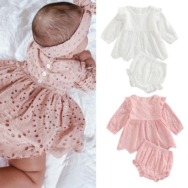 clothing sets cute born baby girl costume set 024m solid hollow ruffled long sleeve pleated dressshort sleeve blumer cotton dress 230330, White
clothing sets cute born baby girl costume set 024m solid hollow ruffled long sleeve pleated dressshort sleeve blumer cotton dress 230330, White