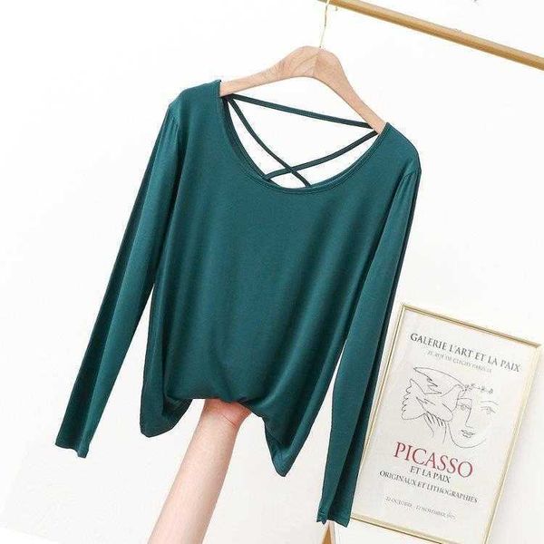 spring and summer shirts large round collar beautiful back long sleeved top, White
spring and summer shirts large round collar beautiful back long sleeved top, White