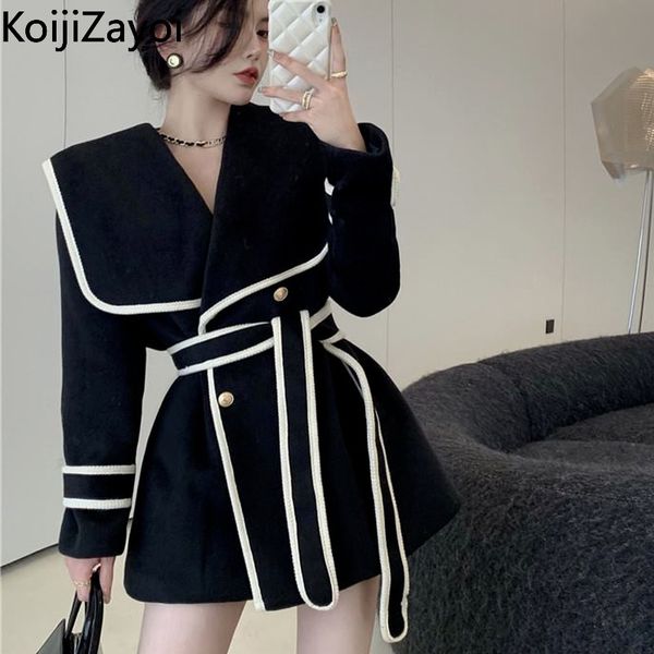 women's leather faux koijizayoi elegant trench winter thick warm long coats fashion office lady belt korean winder beaker drop women cl, Black
women's leather faux koijizayoi elegant trench winter thick warm long coats fashion office lady belt korean winder beaker drop women cl, Black