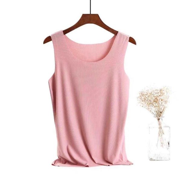 seamless ice silk thin round neck camisole vest for women summer outer wear inner, White
seamless ice silk thin round neck camisole vest for women summer outer wear inner, White