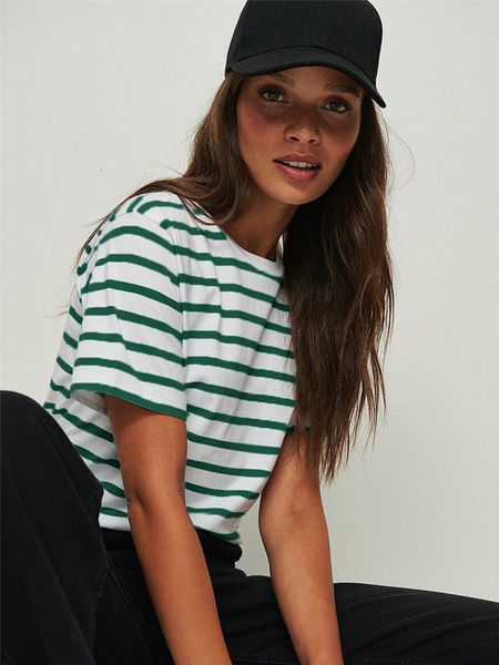 women's t-shirt women's loose cotton summer short sleeve o-neck stripe basic t-shirt women's casual comfort t-shirt harajuku, White
women's t-shirt women's loose cotton summer short sleeve o-neck stripe basic t-shirt women's casual comfort t-shirt harajuku, White