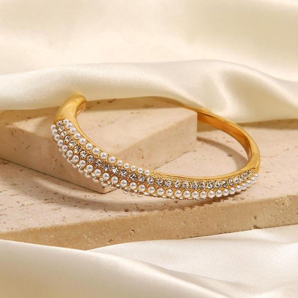 designer bracelet bangle youthway stainless steel multi-layered rhinestone pearl geometric open for women temperament jewelry gift t41h, Black
designer bracelet bangle youthway stainless steel multi-layered rhinestone pearl geometric open for women temperament jewelry gift t41h, Black