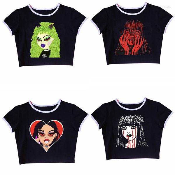 women's t-shirt t shirts y2k blouse gothic fashion cropped crop cute aesthetic shirt harajuku kawaii, White
women's t-shirt t shirts y2k blouse gothic fashion cropped crop cute aesthetic shirt harajuku kawaii, White