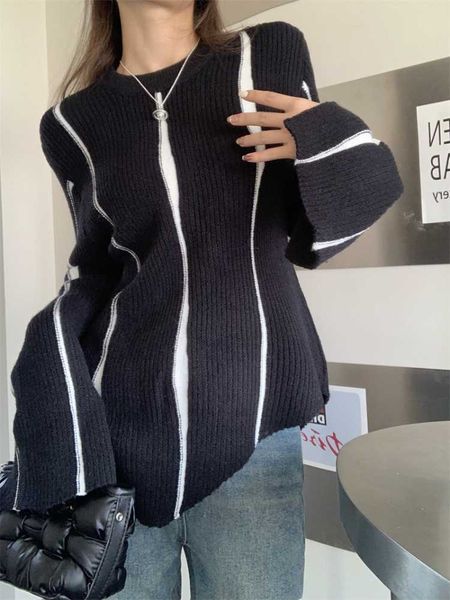 korobov y2k autumn knitting contrast color knitwears irregular design sweater female slim pullovers winter clothes women p230331, Black
korobov y2k autumn knitting contrast color knitwears irregular design sweater female slim pullovers winter clothes women p230331, Black