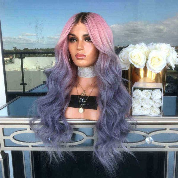 style wig women's wavy purple dyed pattern split long curl chemical fiber headgear 220816, Black
style wig women's wavy purple dyed pattern split long curl chemical fiber headgear 220816, Black
