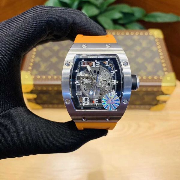 luxury mechanical watch richar mills rm010 swiss automatic movement sapphire mirror rubber strap nd0a, Slivery;brown
luxury mechanical watch richar mills rm010 swiss automatic movement sapphire mirror rubber strap nd0a, Slivery;brown