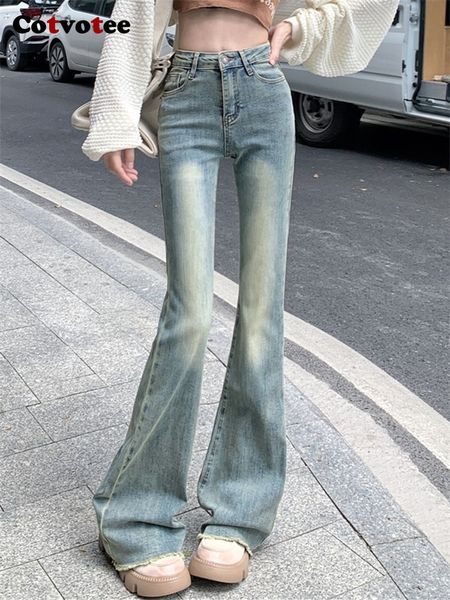 women's jeans cotvotee flare for women spring 2023 high waisted vintage slim straight korean fashion casual full length 230331, Blue
women's jeans cotvotee flare for women spring 2023 high waisted vintage slim straight korean fashion casual full length 230331, Blue