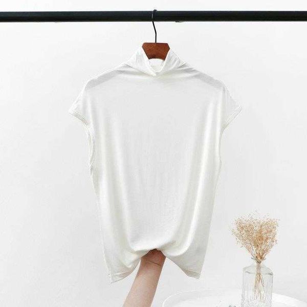 modal half camis turtleneck vest womens summer sleeveless t shirt plus size, White
modal half camis turtleneck vest womens summer sleeveless t shirt plus size, White