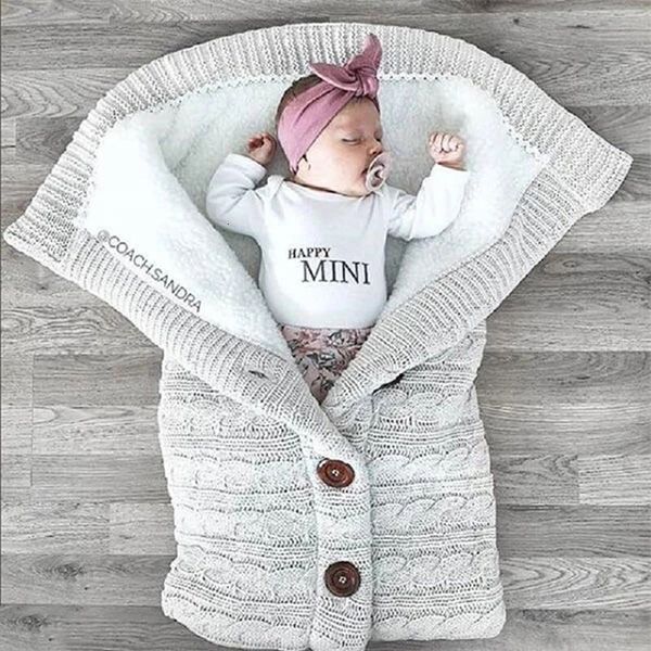 sleeping bags born baby winter warm infant button knit swaddle wrap swaddling stroller toddler blanket baby 230331
sleeping bags born baby winter warm infant button knit swaddle wrap swaddling stroller toddler blanket baby 230331