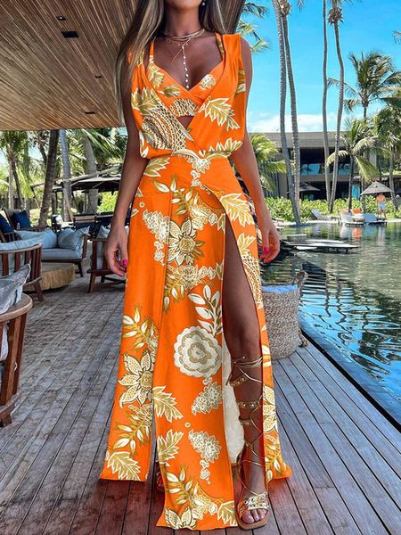 two piece dress long skirt and vest print set casual lady party club matching suit women holiday beach hollow out 230331, White
two piece dress long skirt and vest print set casual lady party club matching suit women holiday beach hollow out 230331, White