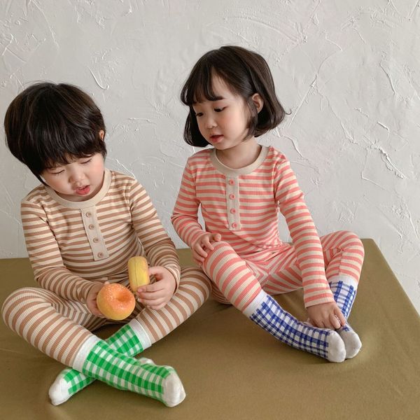 pajamas korean children's elastic underwear set baby autumn clothing pants spring stripe boys and girls' pajamas home service 2303, Blue;red
pajamas korean children's elastic underwear set baby autumn clothing pants spring stripe boys and girls' pajamas home service 2303, Blue;red