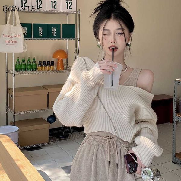 women's hoodies sweatshirts long sleeve pullovers for women sweaters knit crop korean fashion all-match weet minimalist solid chic p23, Black
women's hoodies sweatshirts long sleeve pullovers for women sweaters knit crop korean fashion all-match weet minimalist solid chic p23, Black