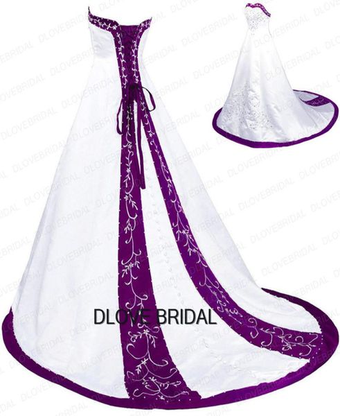 classic beaded emboridery wedding dress a line court train white and purple satin strapless sweetheart corset vestido de novia wit5571350
classic beaded emboridery wedding dress a line court train white and purple satin strapless sweetheart corset vestido de novia wit5571350