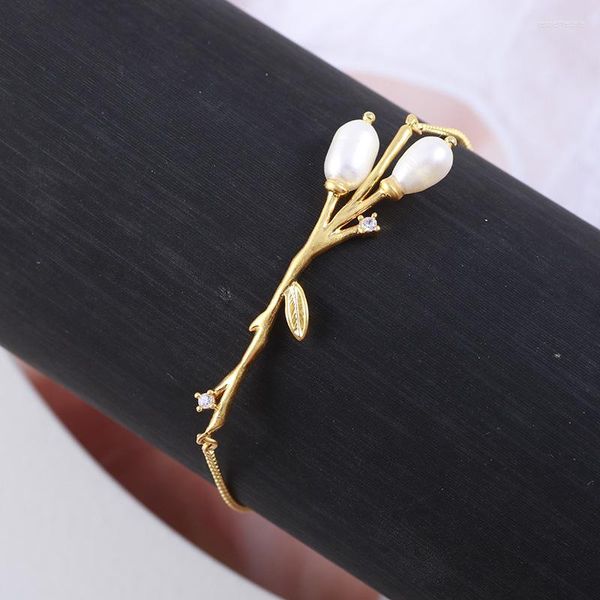 designer bracelet bangle natural pearl chain branch 18k gold plated sparkle adjustable bracelet women designer beautiful, Black
designer bracelet bangle natural pearl chain branch 18k gold plated sparkle adjustable bracelet women designer beautiful, Black