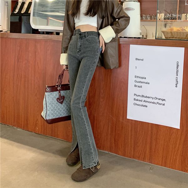 women's jeans n2383 fashion high waist slim fit allmatch straight slit pants 230331, Blue
women's jeans n2383 fashion high waist slim fit allmatch straight slit pants 230331, Blue