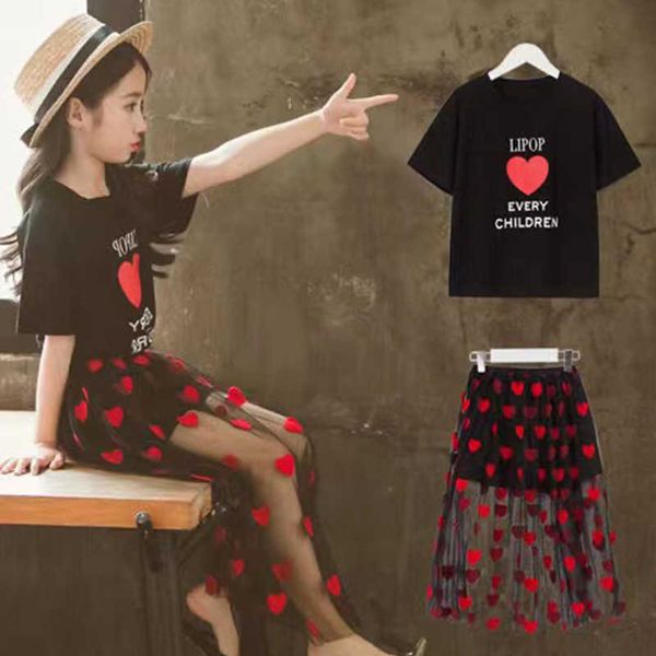 2022 new summer girls clothes princess children dancing sets kids heart pattern t shirt with skirts 2pcs outfit age 7 9 12 14years p230331, White
2022 new summer girls clothes princess children dancing sets kids heart pattern t shirt with skirts 2pcs outfit age 7 9 12 14years p230331, White