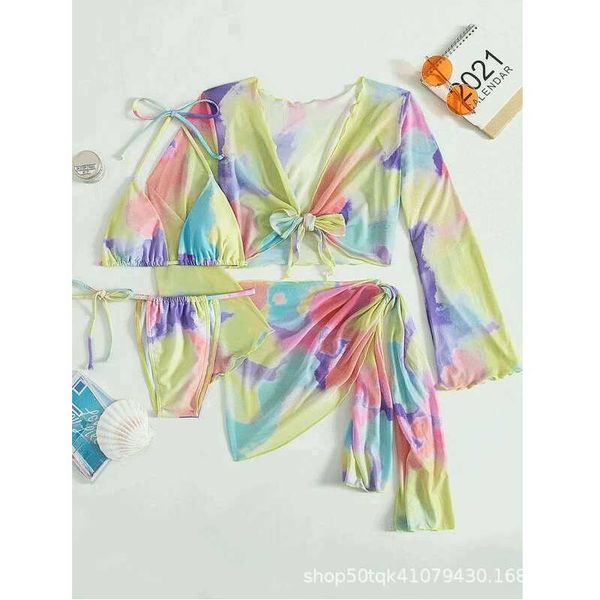 2022new bikini women's swimwear split tie dyed swimsuit 3pk 1 h3xh, White;black
2022new bikini women's swimwear split tie dyed swimsuit 3pk 1 h3xh, White;black