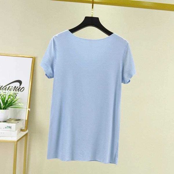 summer close fitting womens blouses v neck ice silk thread seamless short sleeve, White
summer close fitting womens blouses v neck ice silk thread seamless short sleeve, White