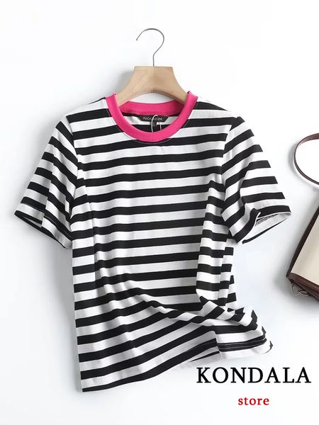 women's t-shirt kondala fashion summer 100% cotton striped t-shirt women's short sleeve o-neck loose vintage women's 230331, White
women's t-shirt kondala fashion summer 100% cotton striped t-shirt women's short sleeve o-neck loose vintage women's 230331, White