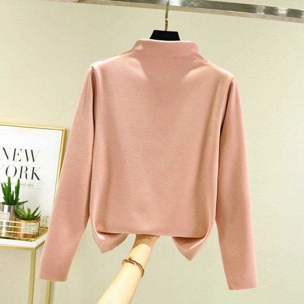dralon thick bottoming shirt womens inner velvet warm half high collar long, White
dralon thick bottoming shirt womens inner velvet warm half high collar long, White