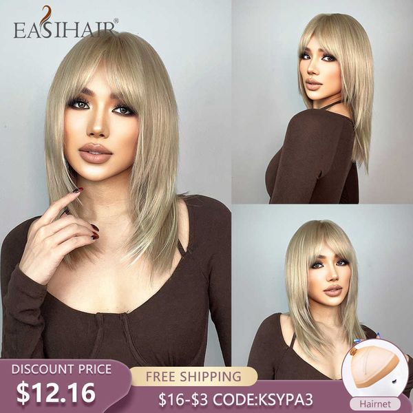 synthetic wigs easihair blonde straight synthetic wigs medium length layered natural hair for women with bangs cosplay wig heat resistant 23, Black
synthetic wigs easihair blonde straight synthetic wigs medium length layered natural hair for women with bangs cosplay wig heat resistant 23, Black