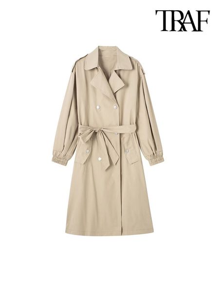 women's trench coats traf women fashion with belt double breasted coat vintage long sleeve front pockets female outerwear chic overcoat, Tan;black
women's trench coats traf women fashion with belt double breasted coat vintage long sleeve front pockets female outerwear chic overcoat, Tan;black
