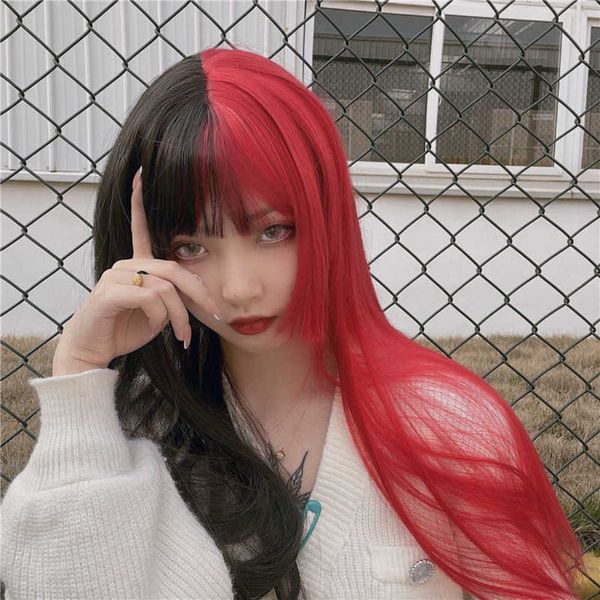 synthetic wigs yin and yang head long hair personality female color lolita red black double spell ji princess cut straight 230303
synthetic wigs yin and yang head long hair personality female color lolita red black double spell ji princess cut straight 230303