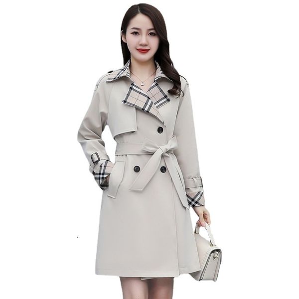 women's trench coats autumn midlength temperament england style stitching coat female slim windbreaker 230331, Tan;black
women's trench coats autumn midlength temperament england style stitching coat female slim windbreaker 230331, Tan;black