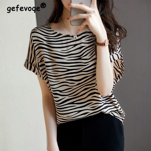 women's t-shirt summer women's o-neck zebra stripe print loose casual t-shirt short sleeve retro grade women's fashion full, White
women's t-shirt summer women's o-neck zebra stripe print loose casual t-shirt short sleeve retro grade women's fashion full, White
