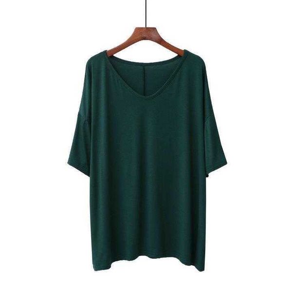 summer korean style loose large womens blouses size modal t shirt thin v neck short, White
summer korean style loose large womens blouses size modal t shirt thin v neck short, White