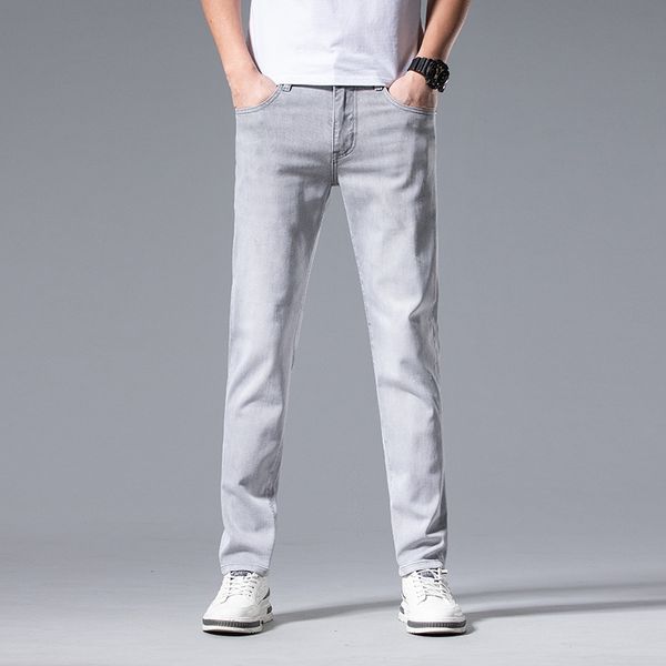men's jeans small feet elastic slim fit cross border european brand retro grey white pants spring and summer, Blue
men's jeans small feet elastic slim fit cross border european brand retro grey white pants spring and summer, Blue